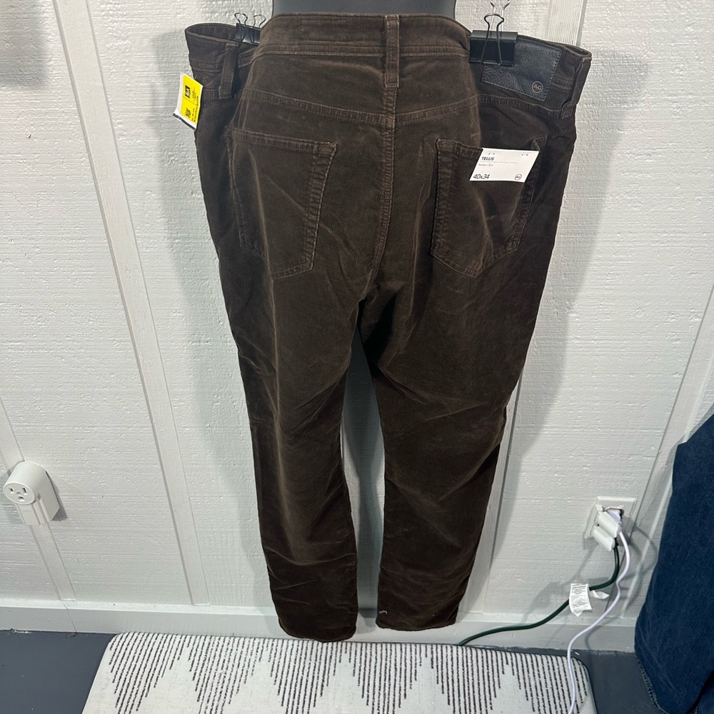 AG Brown Corduroy Tellis Modern Slim Brown Pants Size 40x 34 NWT - Picture 8 of 14